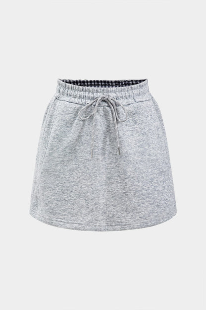 Damen Zweiteiliges Sweat-Set Kariert Grau