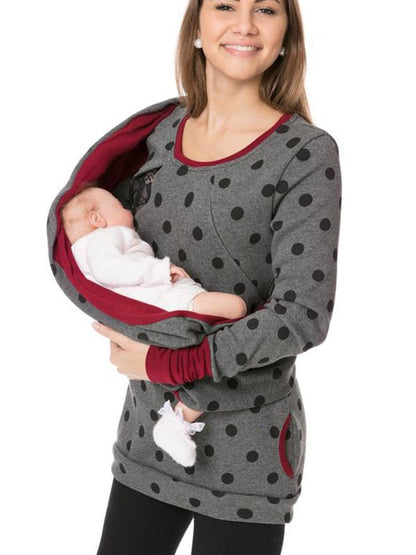 Schwangerschafts-Stillkleidung Blumendruck Reißverschluss