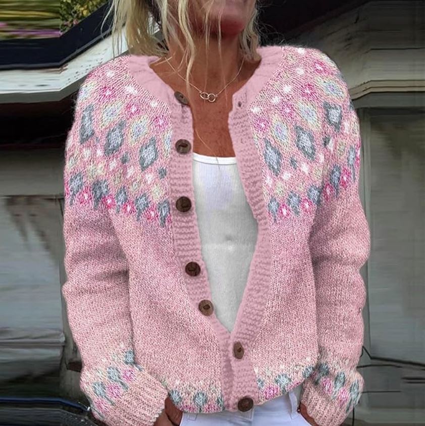 Damen Cardigan Rosa Komfort - Norvielle