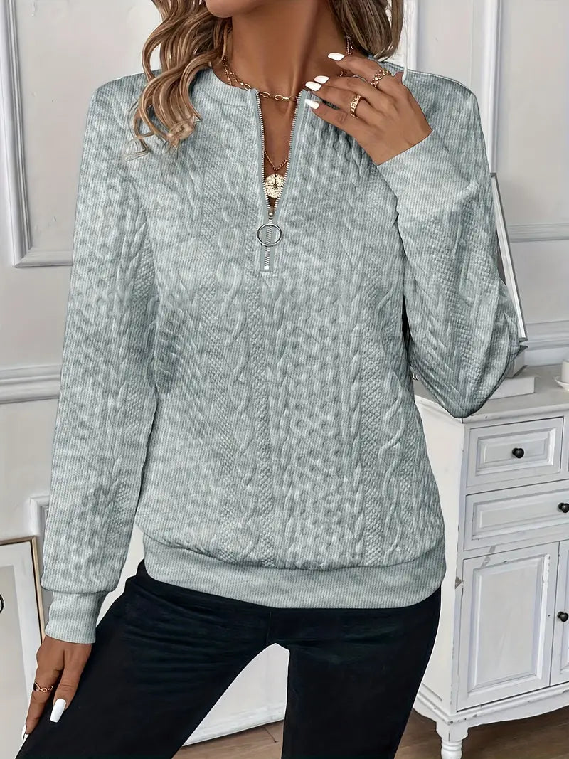 Norvielle Damen Reißverschluss-Pullover Elegantes Design