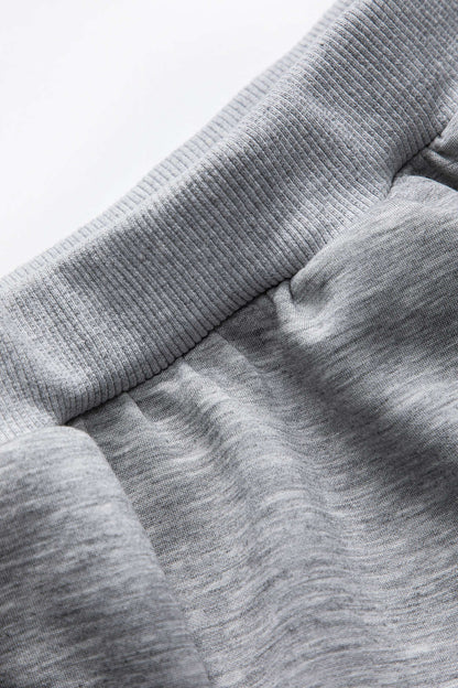 Damen Sweat-Zweiteiler-Set Cropped-Pullover Skaterrock Grau