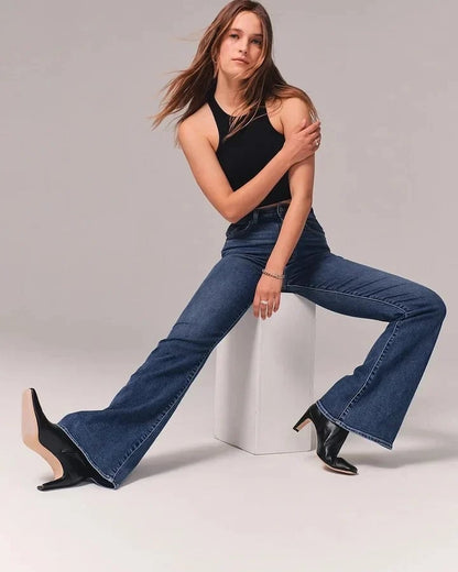 Hohe Damen-Schlaghose Retro-Style Zeitloser Schnitt