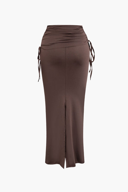 Asymmetrisches Damen Zweiteiler-Set mit One-Shoulder Crop- und