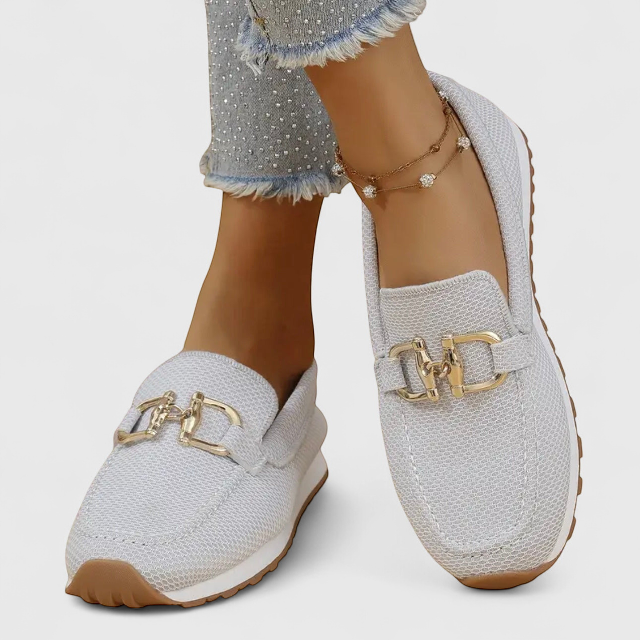 Damen Loafers Mesh Trense