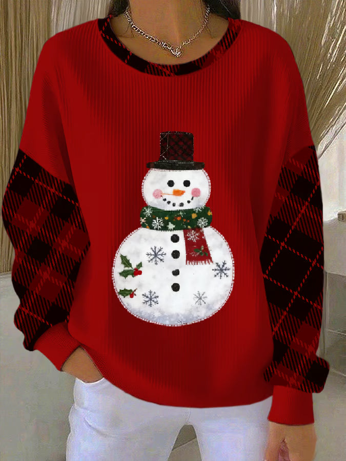 Weihnachtspulli Schneemann Motiv Damen - Norvielle