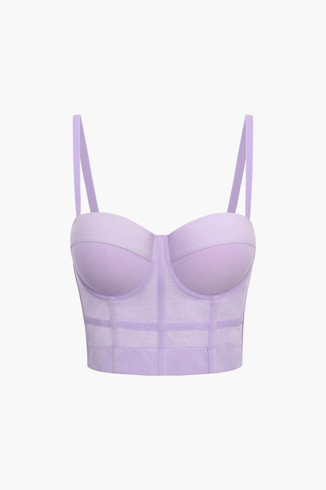 Damen Bustier- Figurbetonter Bügel-BH transparentes Mesh