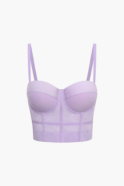 Damen Bustier- Figurbetonter Bügel-BH transparentes Mesh