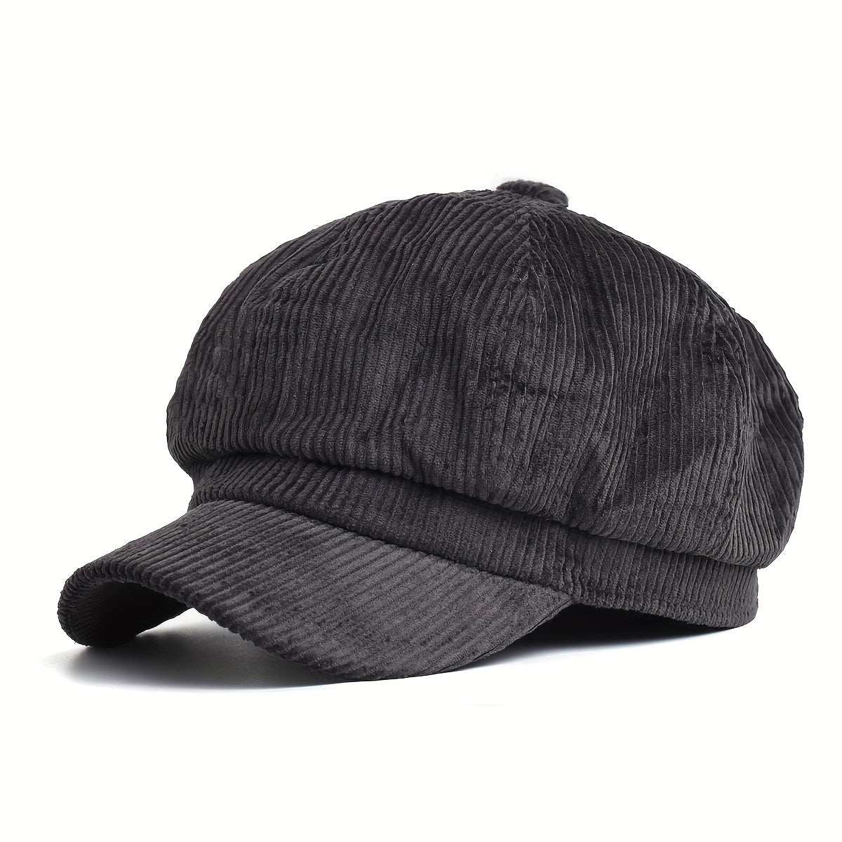 graue cordcap mit weicher struktur und kurzem schirm