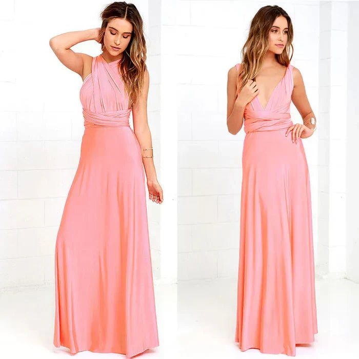Damen Elastisches Wickelkleid mit Trägern