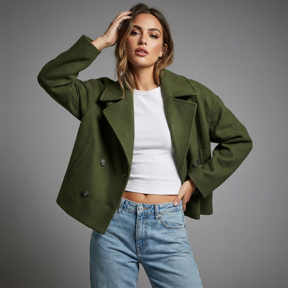 Damen Kurzjacke Reverskragen