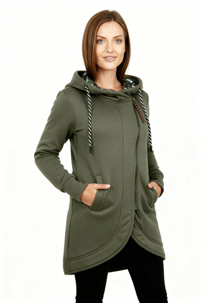 Damen Winterjacke Windschutz Elegante Passform Schwarz - Norvielle