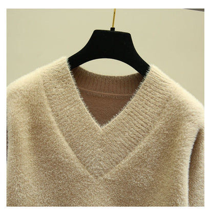 Damen Pullover V-Ausschnitt Langarm Rina