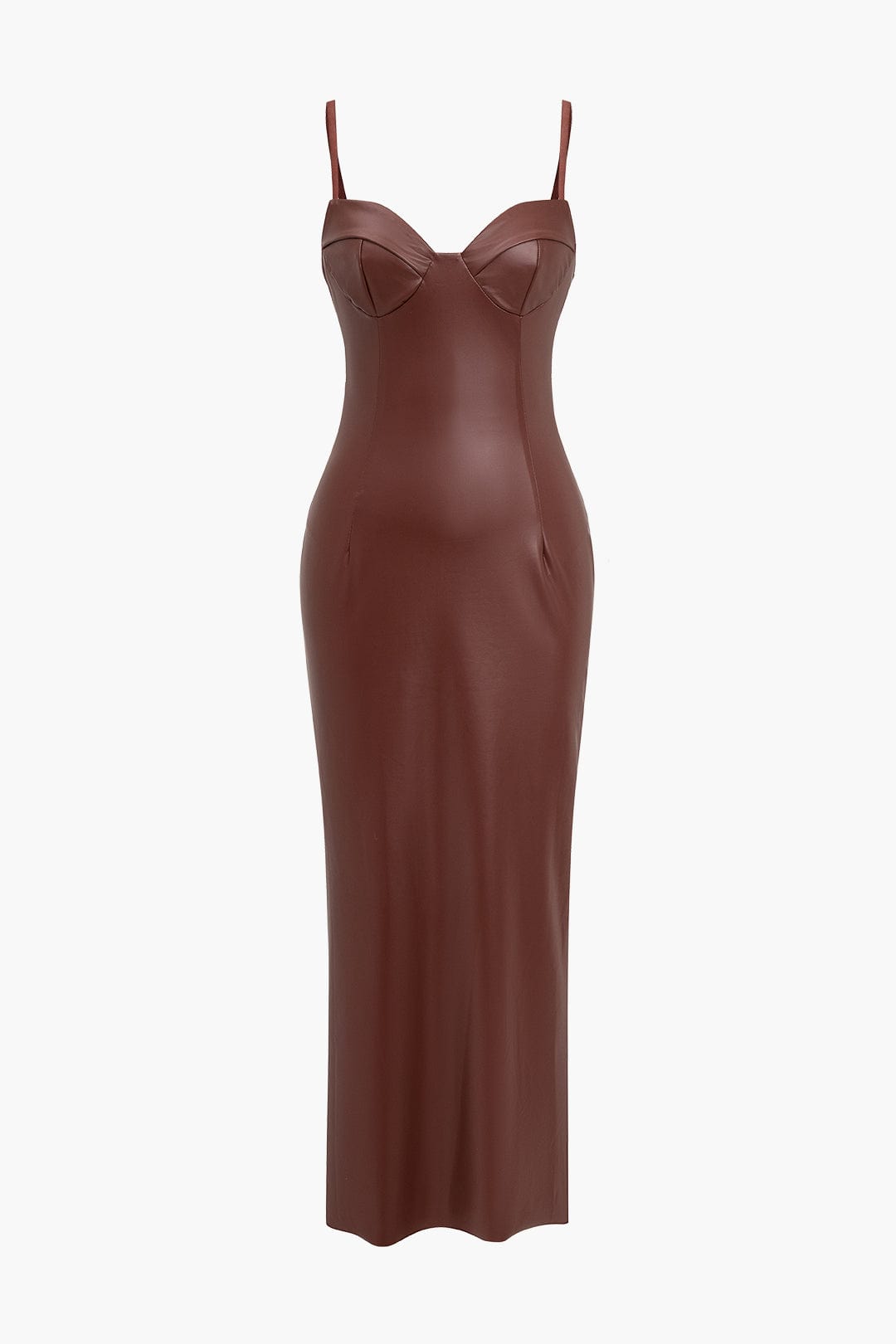 Damen Leder-Maxikleid Elegant