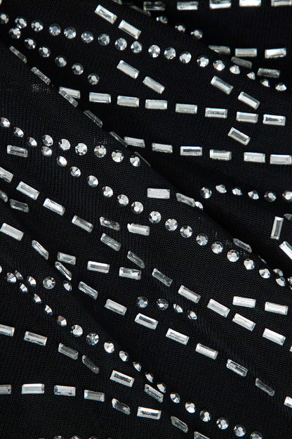 Strass Minikleid Mesh Damen Glitzer