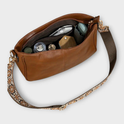 Damen Schultertasche Boho Stil Leder