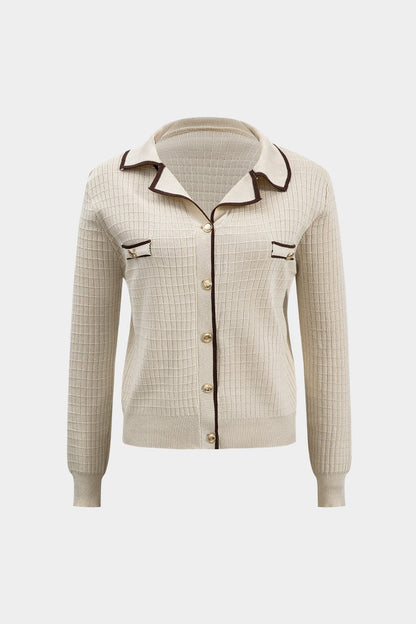Damen Klassisches Strick-Zweiteiler-Set Blazer-Cardigan Bleistiftrock
