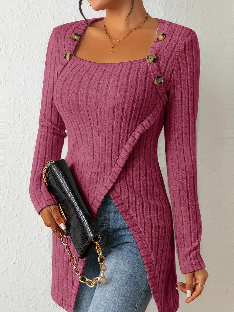 Norvielle Damen Gerippter Pullover