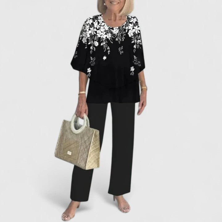 Damen Zweiteiler Hosen Set Bedruckt