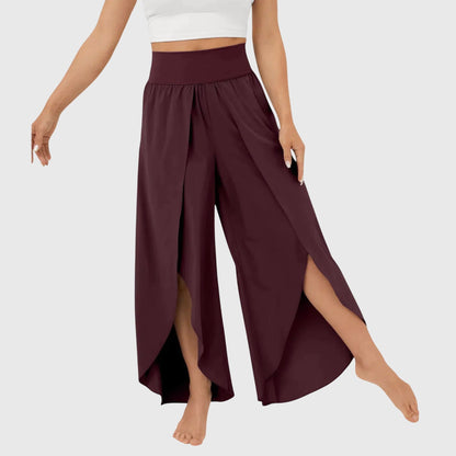 Damen Weite Boho-Hose mit Schlitzdesign