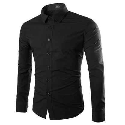 Herren Slim-Fit Hemd Atmungsaktives Bügelfrei