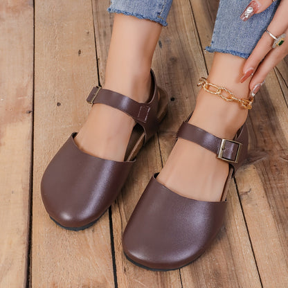 Damen Slingback Sandalen Kork Geschlossene Spitze