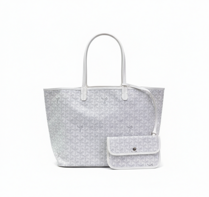 weiße tote bag mit geometrischem muster