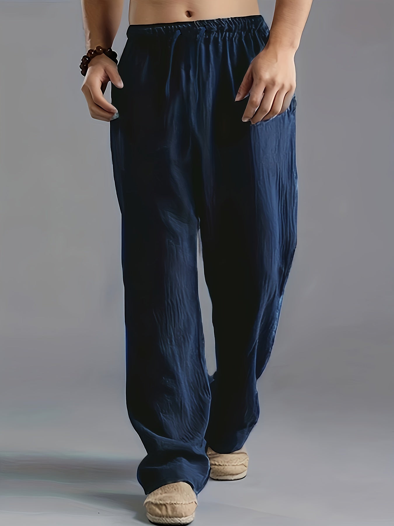 Herren Leinenhose Lang Komfortabel