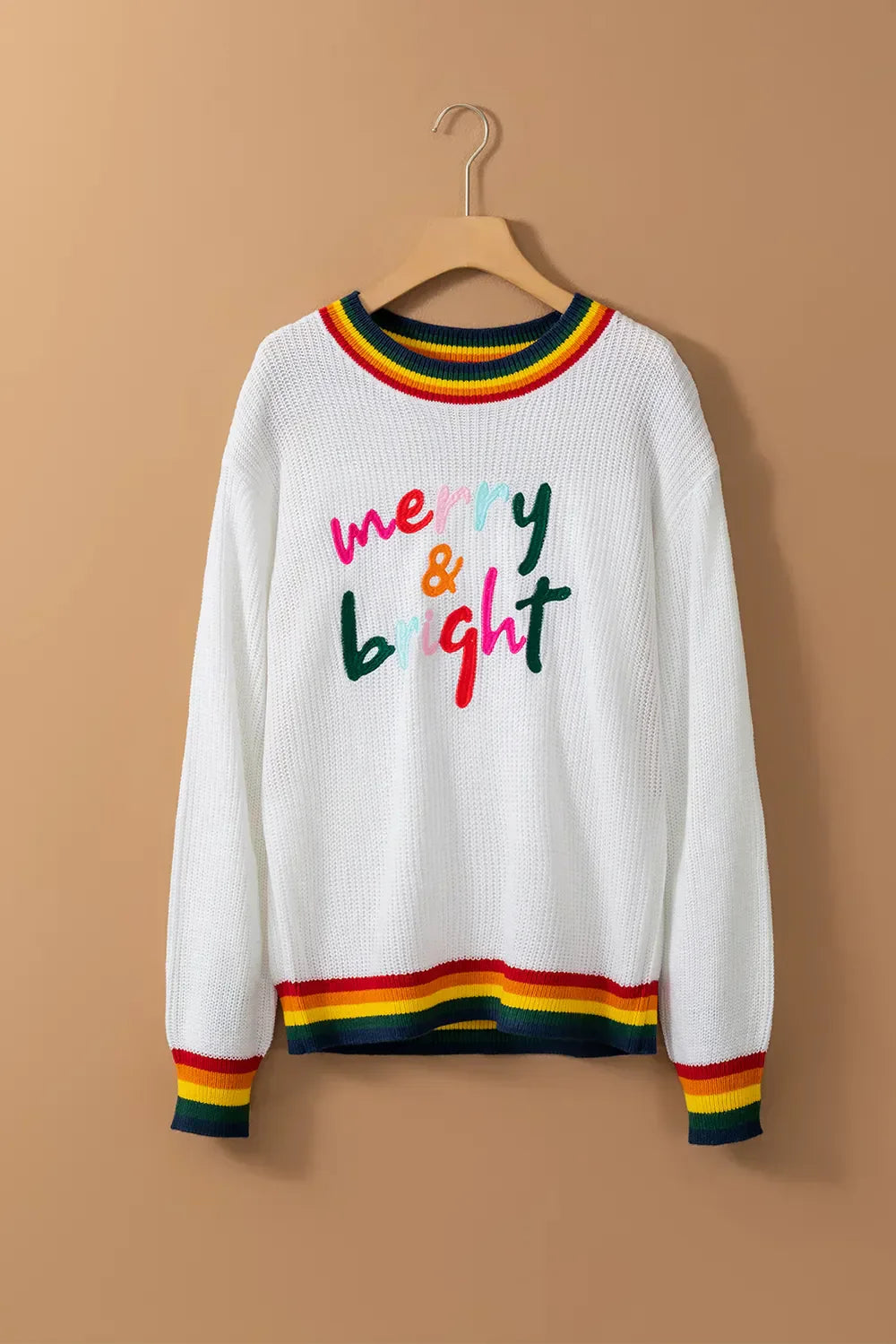 Weihnachtspullover Bunt Regenbogenfarben