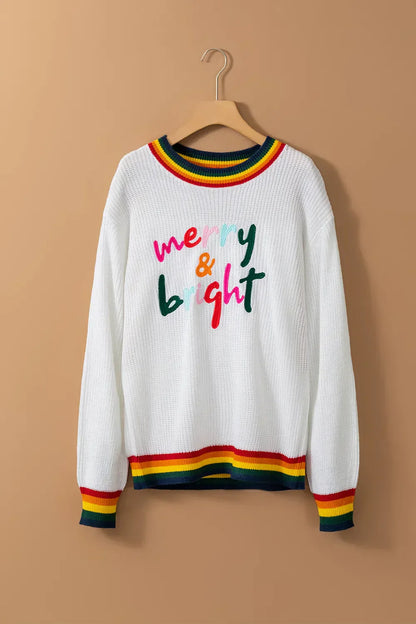 Weihnachtspullover Bunt Regenbogenfarben