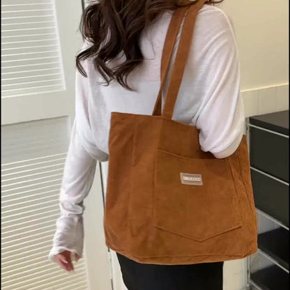 Norvielle Damen Cordtasche Elegantes Design Braun - Norvielle