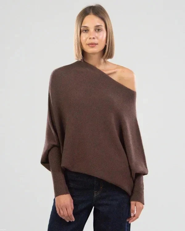 Norvielle Damen Asymmetrischer Pullover