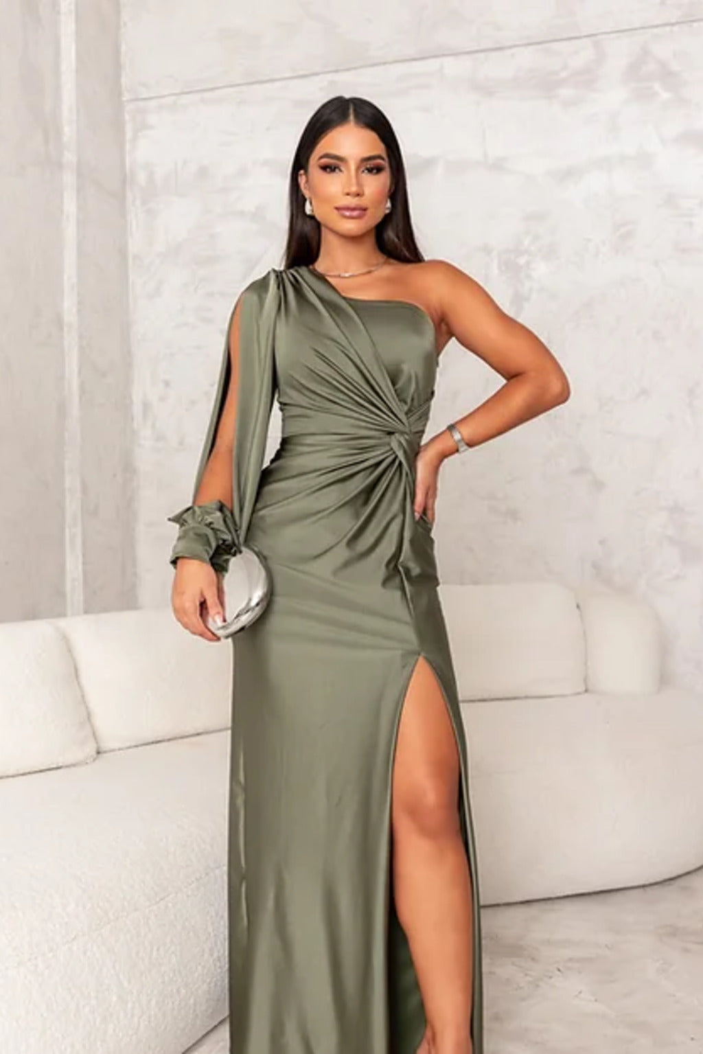 Elegant Damen One-Shoulder-Kleid Modern
