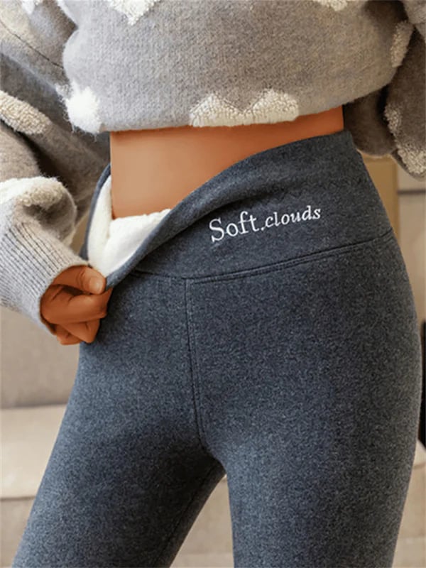 Kuschelige Damen Winterhose Plüsch Schwarz - Norvielle