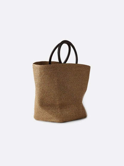 Soléa Damen Strohtasche Rundes Kunstleder