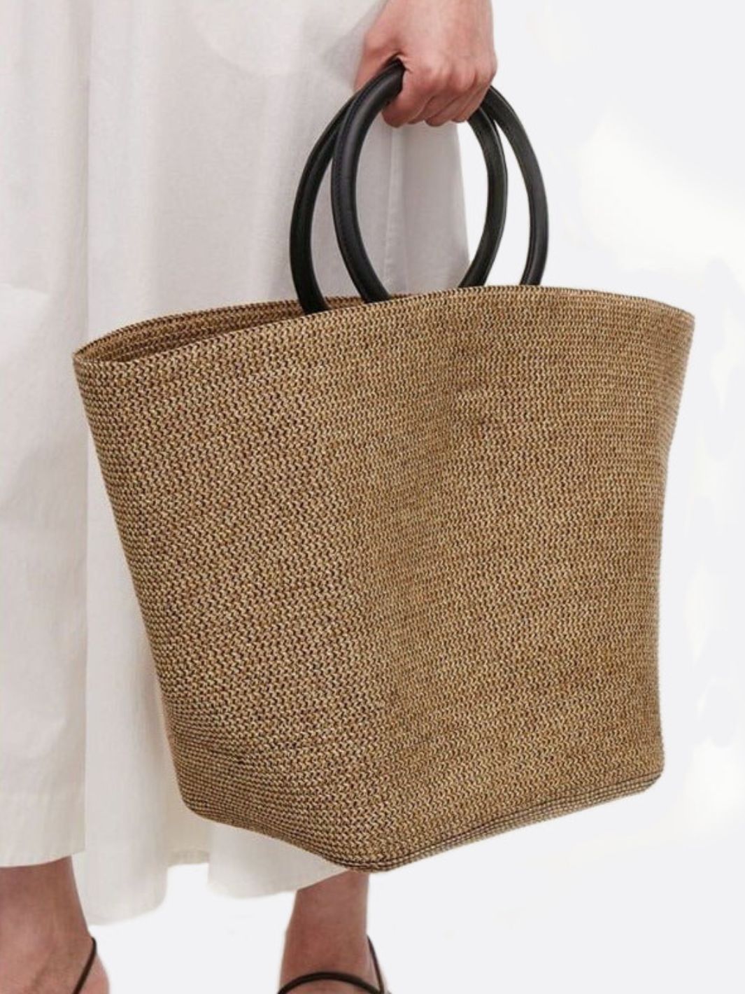 Soléa Damen Strohtasche Rundes Kunstleder