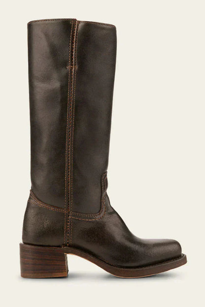 Damen Lederstiefel Westernstil Blockabsatz