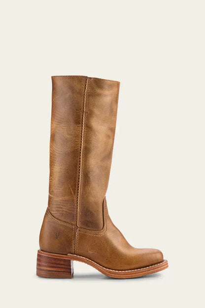 Damen Westernstiefel Leder Hochhackig