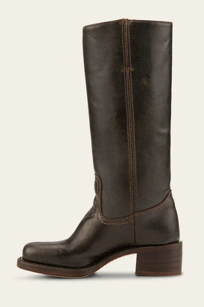 Damen Lederstiefel Westernstil Blockabsatz