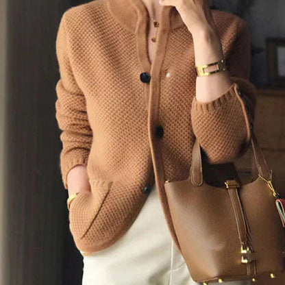 Damen Kaschmir-Cardigan Weich Beige