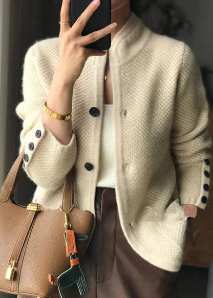 Damen Kaschmir-Cardigan Weich Beige