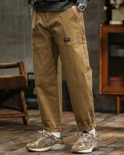 Vintage Cargo-Hosen Männer Baumwolle Beige