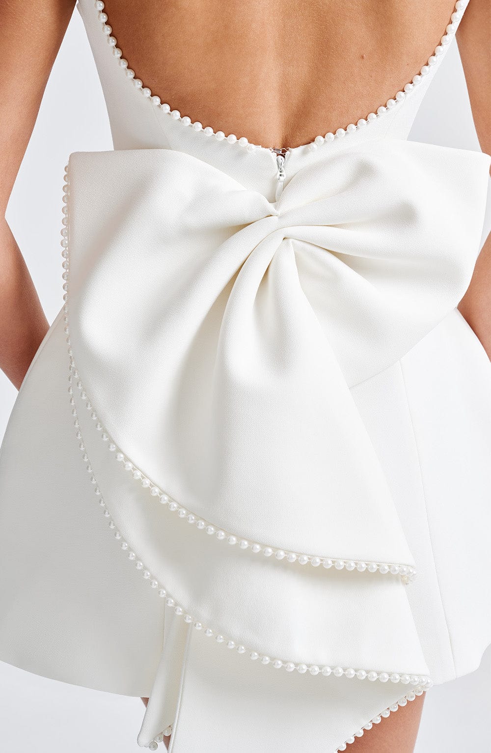 Damen Kurzkleid Rückenausschnitt Schleife Festlich