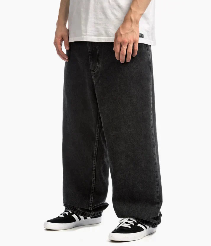 Herren Frühlingsjeans Entspannte Passform Weites Bein Blau - Norvielle