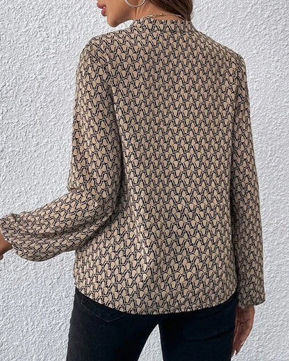 Damen Bluse V-Ausschnitt Langarm Elegant Bürotauglich