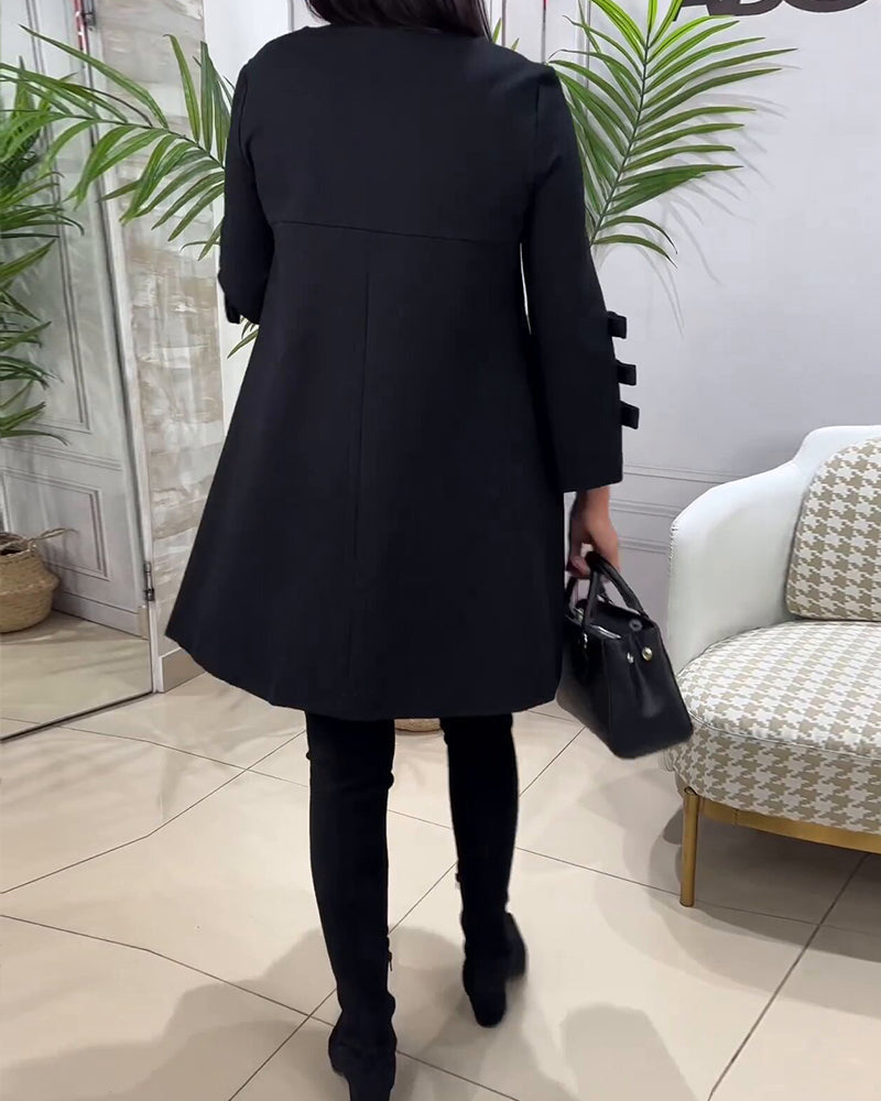 Damen Casual Kleid Längsärmelig mit Fransen
