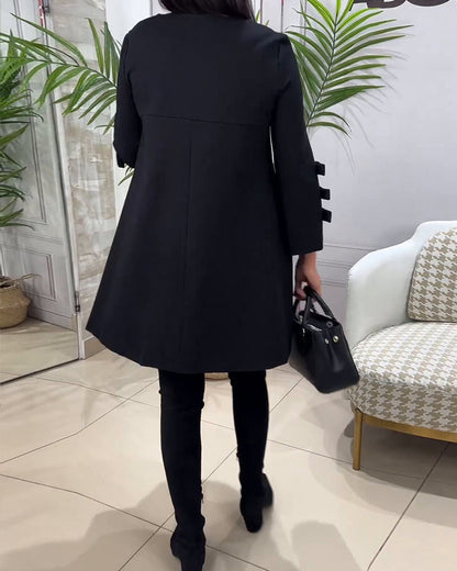 Damen Casual Kleid Längsärmelig mit Fransen