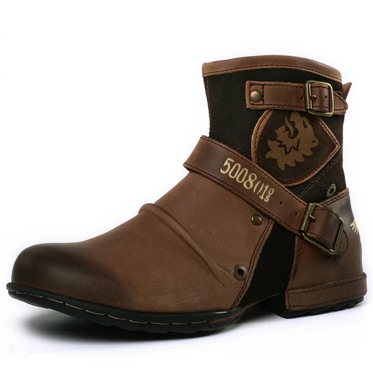 Norvielle Herrenstiefel Robust Leder Schwarz - Norvielle