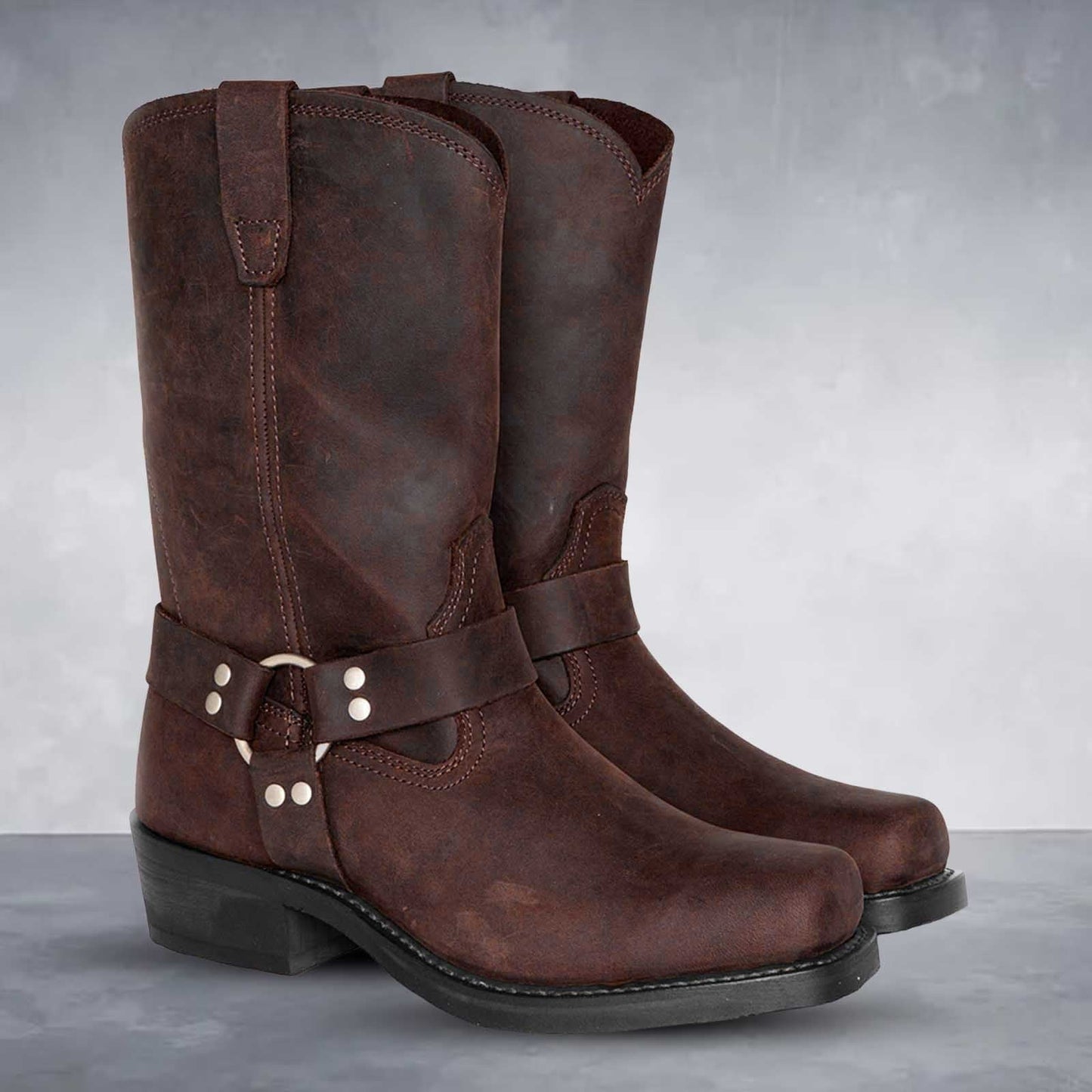 Cowboy-Stiefel Leder Knöchelhoch