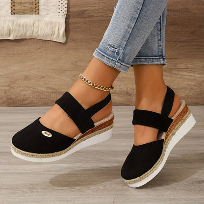 Damen Sandalen Auf Plattform Rutschfest Elastisch