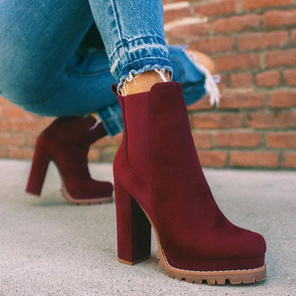 Norvielle Damen Stiefelette Runde Fußspitze - Norvielle